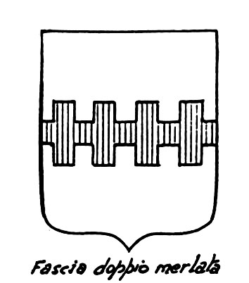 Image of the heraldic term: Fascia doppiomerlata